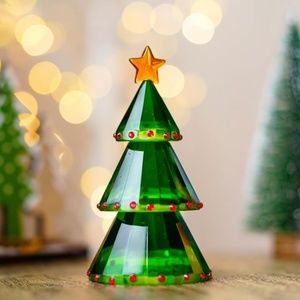 New Green Crystal Glass  Christmas Tree Holiday finished stock (0)